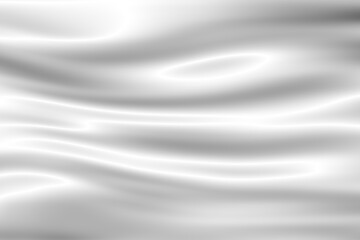 abstract background with smooth wavy lines in white and flag texture metal reflection waving effect gray colors