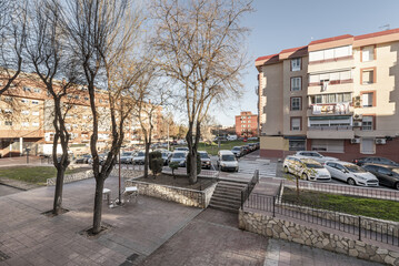 An urban park with clear areas