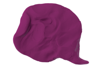 Dark purple speech bubble plasticine isolated on transparent background.