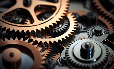 Close-up of the gear system