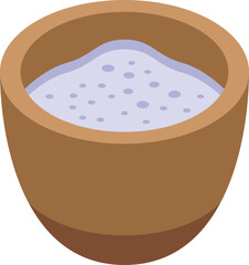 White dental powder icon isometric vector. Oral cream. Cosmetic paste