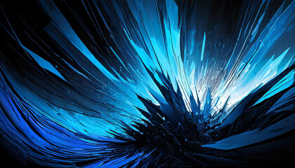 Abstract blue and black background, Color explosion futuristic concept. Generative AI.
