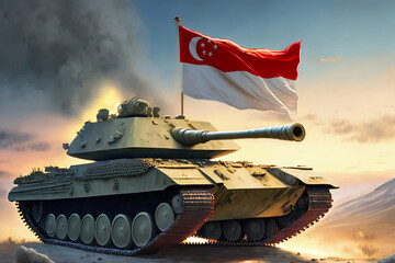 Heavy Battle Tank of Singapore - obrazy, fototapety, plakaty