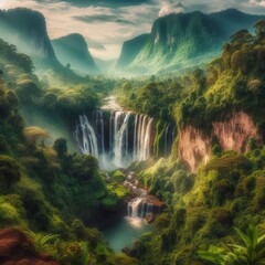 Fototapeta premium waterfall in the mountains