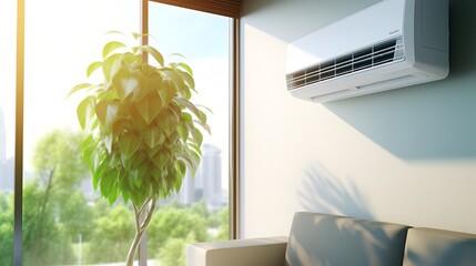 Home Air conditioning unit blowing fresh air
