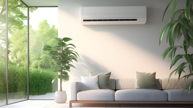 Home Air conditioning unit blowing fresh air