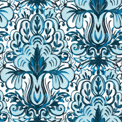 Seamless pattern with stylized ethnic pattern.