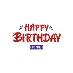 Fototapeta na wymiar Vector happy birthday lettering text banner with party element for celebration