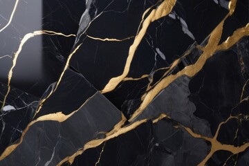 Abstract background of Black and gold marble texture creative texture of marble and gold foil, decorative marbling Background
