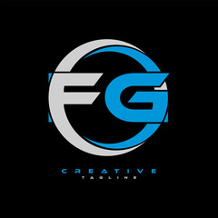 FG letter logo design on black background. FG creative initials letter logo concept. FG letter design.
