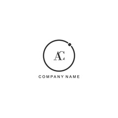Initial AC letter management label trendy elegant monogram company