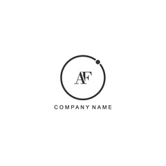 Initial AF letter management label trendy elegant monogram company