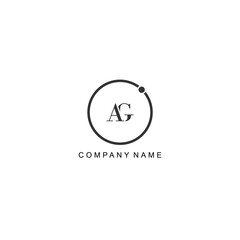 Initial AG letter management label trendy elegant monogram company
