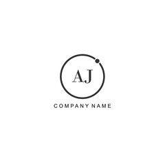 Initial AJ letter management label trendy elegant monogram company