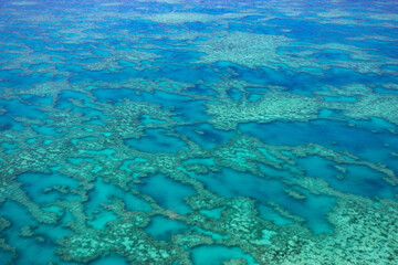 Great Barrier Reef from above, Queensland, Australia. Heart reef