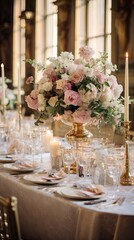 Classic Opulence with Blooms and Golden Light