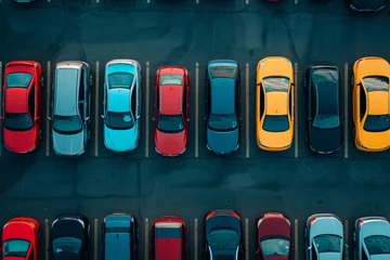 Foto op Plexiglas lots of cars on car parking © Наталья Добровольска