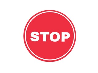 A Simple circle stop sign Illustration isolated on white