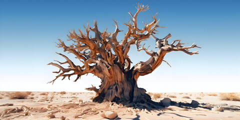 Dry tree isolated with transparent background 