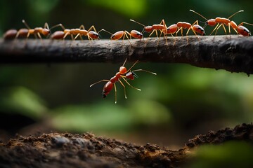 Team of Ants Crossing bridge, Team Work of Ants