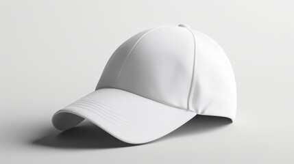White Baseball Cap on White Background - Simple, Classic, Versatile Hat