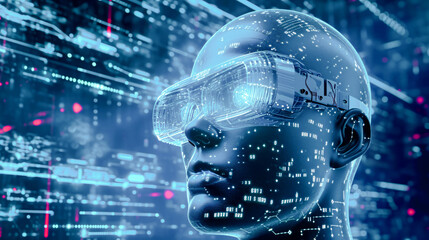 Artificial General Intelligence (AGI), also known as Strong AI refers to a type of Artificial Intelligence that has the Ability to Understand Learn and Apply its Intelligence Symbol Image Background