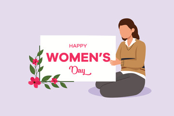 International Women's Day concept. Colored flat vector illustration isolated.