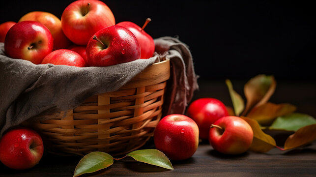 apples in a basket high definition(hd) photographic creative image