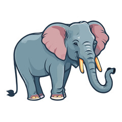 elephant animal cartoon  color icon  white background vector illustration 