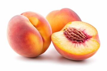 Peach on white background