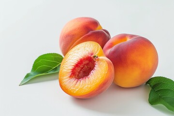 Peach on white background