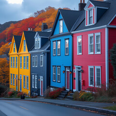 Colorful houses of Signal Hill in St. John’s, Newfoundland, Canada