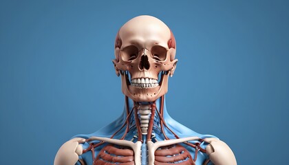 3d rendered illustration of a human anatomy on blue background with space for copy created with generative ai - obrazy, fototapety, plakaty