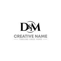 Abstract D&M letter mark Logo template, vector file eps, text and colors are editable