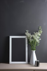 Close-Up of Single Blank White Photo Frame, A Minimalist Design Element for Versatility