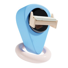 hotel location 3d icon