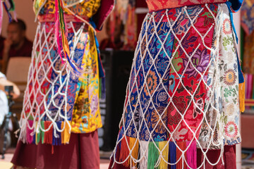 Buddhist mystery Tsam, Mask Dance in the Tibetan monastery, Leh, Ladakh, India