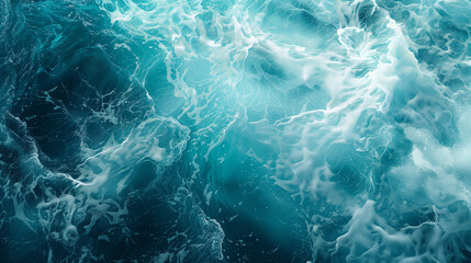 Abstract water ocean wave, blue, aqua, teal texture Ai generated image