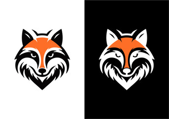two sets of Fox logos on a black and white background
