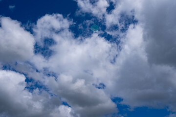 Beautiful blue sky white clouds nature environment background