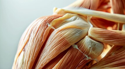 Close Up of Human Muscle, Detailed View of the Striated Fibers - obrazy, fototapety, plakaty