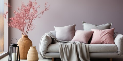 Capture Closeup Shot of Textured Gray Sofa Backrest, A Tactile and Modern Furniture Detail