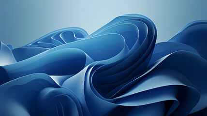 Abstract 3D Render. Dynamic Blue Background Composition