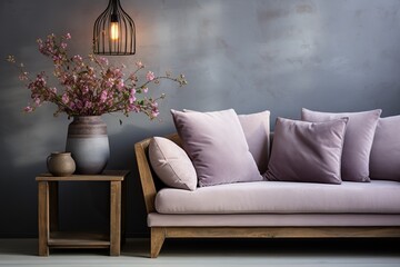 Closeup View of Textured Gray Sofa, A Tactile and Modern Furniture Feature