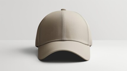 White Baseball Cap on White Background, Simple, Classic Headwear for Versatile Style