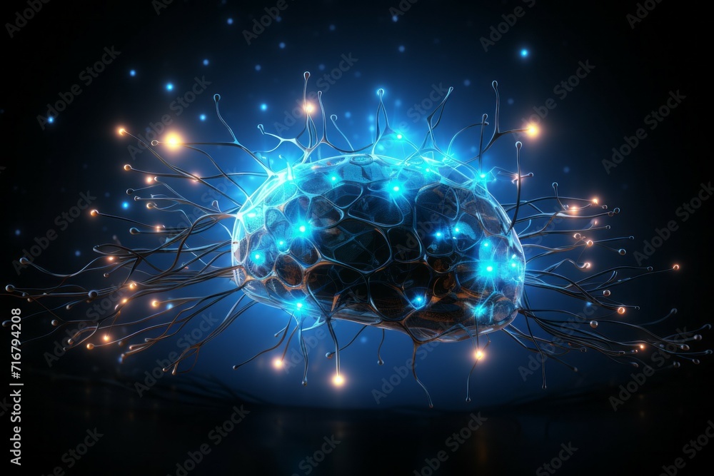 Aufkleber hologram of the brain. background with selective focus and copy space
