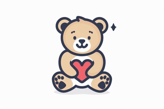 cute teddy bear holding red heart clip art preview