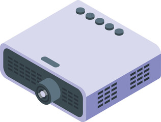 Home projector icon isometric vector. Audio center cd. Digital display