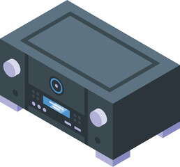 Home theater audio icon isometric vector. Music sound. Focal point