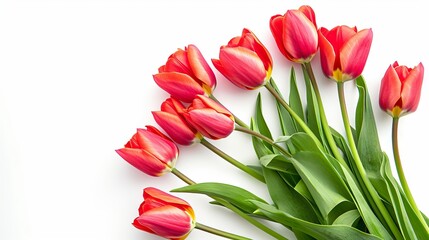 Tulips woman day eighth march isolated on white background 